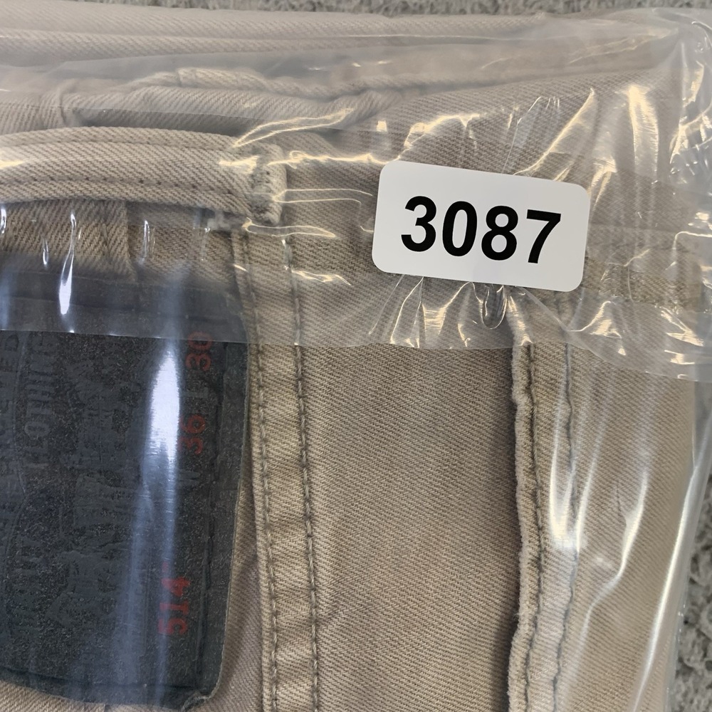 Levis 514 Jeans Mens 36x30 Tan Slim Straight 5-Pocket Cotton Pants Zip Button - Picture 12 of 12